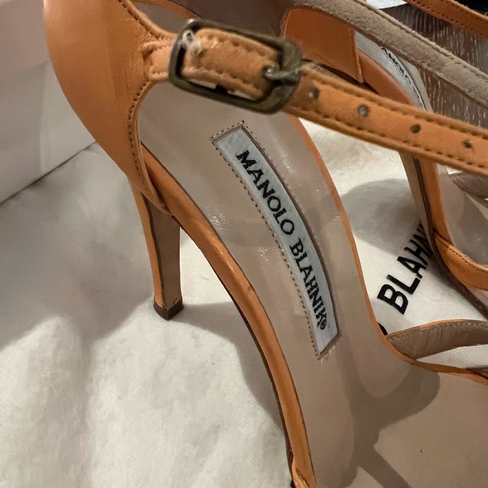 Authentic Manolo Blahnik T Strap With Mesh Size 3… - image 5